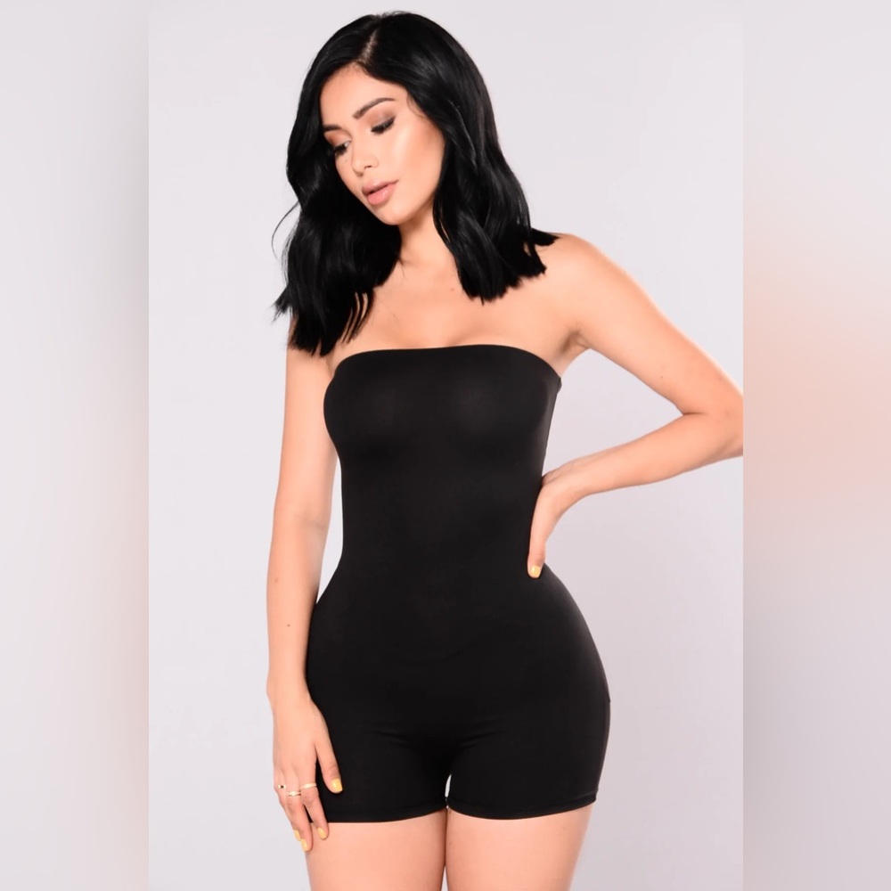 Fashion Nova Buenos Aires Strapless Romper - Black - Picture 2 of 5